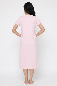 Zivame Turtle Print Knit Cotton Mid Length Nightdress - Festival Bloom — thumbnail 3